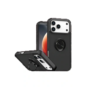 Apple iPhone 17 Pro Montreal Yüzüklü Silikon Kapak - Siyah