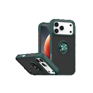 Apple iPhone 17 Pro Montreal Yüzüklü Silikon Kapak - Yeşil