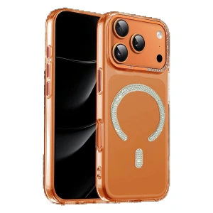 Apple iPhone 17 Pro Tash Diamond Magsafe Kapak - Turuncu