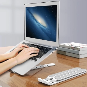 Ayarlanabilir Plastik Dizüstü Destek Tabanı Katlanabilir Taşınabilir Laptop Sehpası Yükseltici (4172)