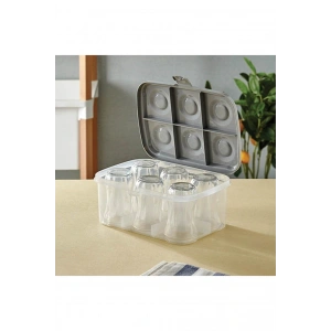 Bardak Taşıma Kutusu Şeffaf - 6 Bardak Kapasiteli Piknik Kutusu