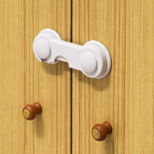 Bebek Çocuk Güvenliği Çekmece Ve Dolap İçin Kendiliğinde Yapışkanlı Vidasız Kapak Kilidi (4172)