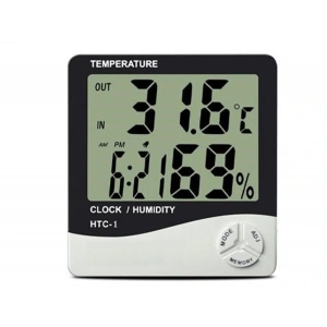 Bebek Odası Masaüstü Dijital Termometre Nem Ölçer Higrometre Saat (4172)