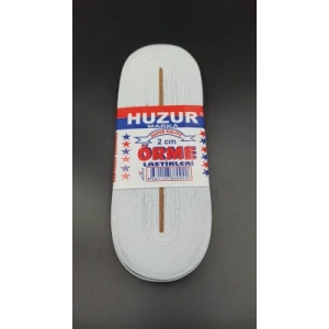 Beyaz - 2cm Paça Lastik Yassı Geniş 10mt (4172)