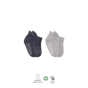 Bistyle 2li Altı Havlu Sneakers Kaymaz Çorap 20501 Gri-antrasit