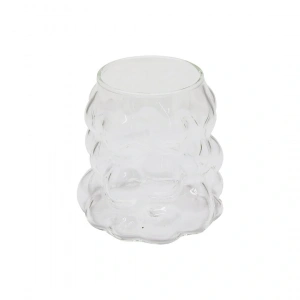 Boncuklu - Boğumlu Cam Bardak 340ml Kahve - Sunum - Meşrubat (4172)