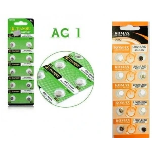 Buton Pil - Saat Lazer Hesap Makinesi Pili 10lu Paket  AG1 LR621/LR60 1.55V