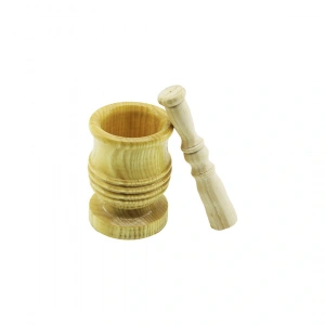 Büyük Boy Lüx Ahşap Havan Sarımsak Dövecek Ç: 8.3cm--d: 7cm--y: 12cm Fileli Ambalaj (4172)