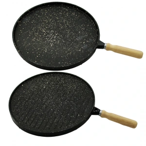 Çift Taraflı Döküm Granit Bazlama - Gözleme Tavası 36cm (4172)