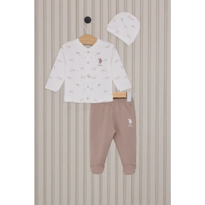 Erkek Bebek Patikli 3lü Takım Usb2018 Krem