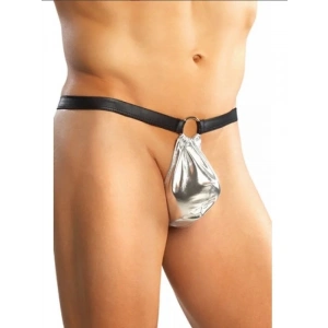 Fantezi Gümüş Seksi Halkalı Erkek String-tanga