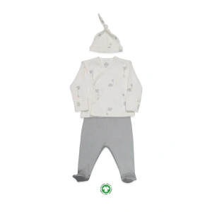 Flying Elephant 3lü Zıbın Takım 13111 Ekru Gri