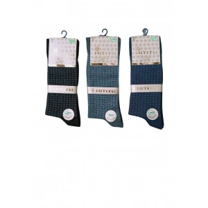 Hititli Gold Dikişsiz Desenli Bambu Erkek Çorap Asorti Renkler 10 Adet