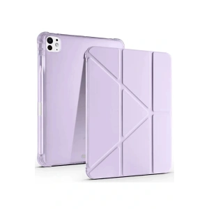 iPad Air 13 (2024) Kılıf Kalemlikli Mars Tablet Kılıfı - Lila