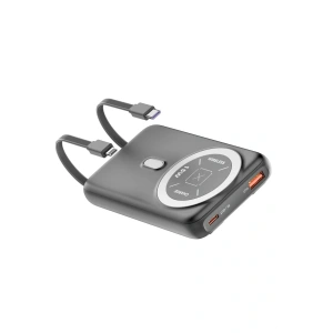 J39 10.000 mAh 20W PD Dahili Kablolu Magsafe Powerbank - Siyah