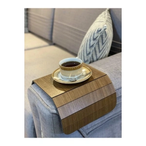 Kahverengi Koltuk Kenarı Ahşap Kaymaz Tepsi