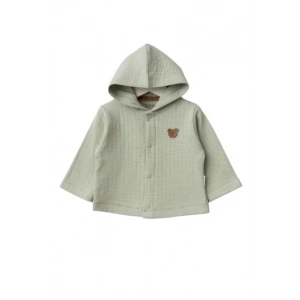 Kapüşonlu Bebek Hırka  Mint