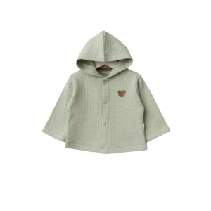Kapüşonlu Bebek Hırka  Mint