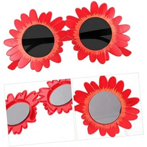 Kırmızı Renk Papatya Şekilli Parti Gözlüğü 18x10 Cm (4172)
