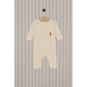 Kız Bebek Uzun Kol Patiksiz Tulum  Krem