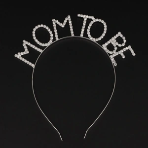 Kristal Taşlı Gümüş Renk Mom To Be Tacı Anne Tacı (4172)