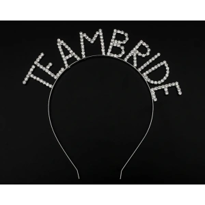 Kristal Taşlı Gümüş Renk Team Bride Gelin Tacı (4172)