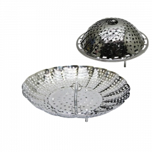 Küçük Metal Buharda Sebze Pişirici Sepet Haşlama Aparatı (4172)