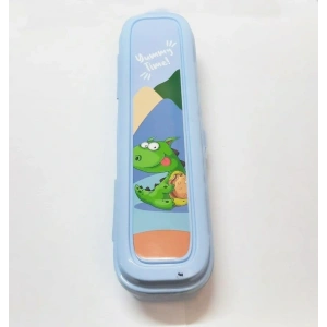 Mavi Multi Renkli Kapaklı Kalemlik Kutusu -Çanta İçi Saklama - Diş Fırçası - Makyaj Fırçası Kutu