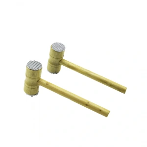 Metal Çift Başlı Ahşap Saplı Tokmak - Et Dövecek Tokmak= 4.3 X 10cm Saplı=25.5cm (4172)