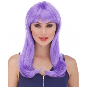 Mor Renk Uzun Düz Parti Peruğu (4172)