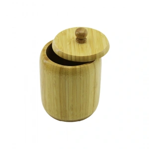 No-10 Ahşap - Bambu Şekerlik Kapaklı Çap: 9cm Derinlik: 10.5cm (4172)