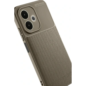 Oppo A5 Pro 4G Kılıf Auto Focus Karbon Kapak - Kahverengi