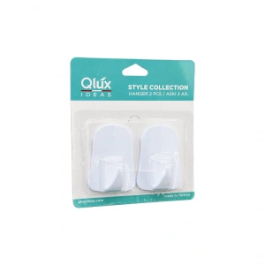 Qlux L-00735 2pcs Opak Beyaz Plastik Askı (4172)