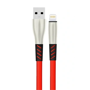 S89 Metal Uçlu Lightning Kablo iphone Uyumlu 1M 2.4A - Kırmızı