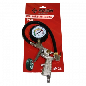 Saatli Hava Ölçme Lastik Şişirme Tabancası 12 Bar Basınçlı - 1/4 Rekor (4172)