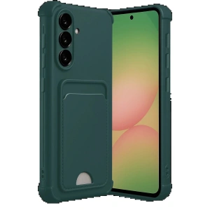 Samsung Galaxy A17 5G Kelvin Kartvizitli Silikon - Koyu Yeşil