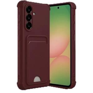 Samsung Galaxy A56 Kılıf Kelvin Kartvizitli Silikon - Bordo