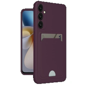 Samsung Galaxy A56 Kılıf Kelvin Kartvizitli Silikon - Derin Mor