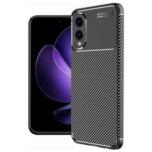 Samsung Galaxy S25 Edge Kılıf Auto Focus Karbon Kapak - Siyah