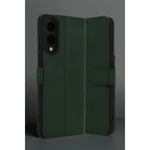 Samsung Galaxy S25 Edge Trend S Plus Kapaklı Kılıf - Koyu Yeşil