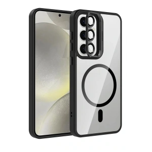 Samsung Galaxy S25 FE Remim Lensli Magsafe Standlı Kapak - Siyah