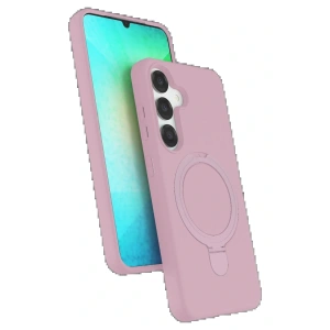 Samsung Galaxy S25 Regal Magsafe Standlı Kapak - Açık Pembe