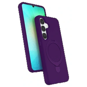 Samsung Galaxy S25 Regal Magsafe Standlı Kapak - Derin Mor