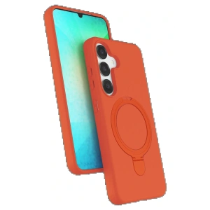 Samsung Galaxy S25 Regal Magsafe Standlı Kapak - Turuncu