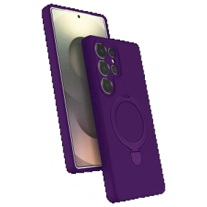 Samsung Galaxy S25 Ultra Regal Magsafe Standlı Kapak - Derin Mor