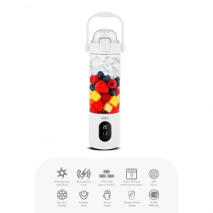 Şarjlı Taşınabilir Smoothie Blender 700mlbuz Kırma - Çelik Bıçak Manyetik Şarj 150w 4500mah Shb-7504 (4172)