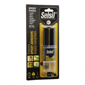 Selsil Epoxy Syrınge Adhesive Şırınga Epoksi Yapıştırıcı 28gr. Alüminyum - Cam - Porselen - Seramik - Ahşap - Metal (4172)