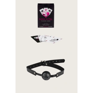 Sexy Görselli Oyun Kartı Kama Sutra Siyah Ağız Topu Set