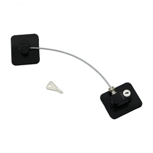 Siyah Plaka Halatlı Emniyet Kilit 5x6cm Yapışkanlı Montaj=2pcs Plaka Halat=18.8cm (4172)