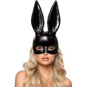 Siyah Renk Ekstra Lüks Uzun Kulaklı Tavşan Maskesi 35x16 Cm (4172)